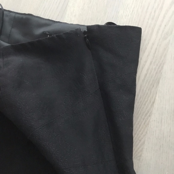 Theory Strapless Sheath Jacquard Little Black Dress w Subtle Floral Print - Picture 7 of 8